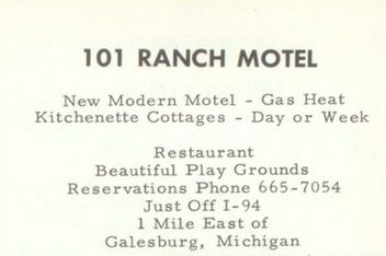 101 Ranch Motel and Restaurant - Galesburg 1967 Yearbook Ad